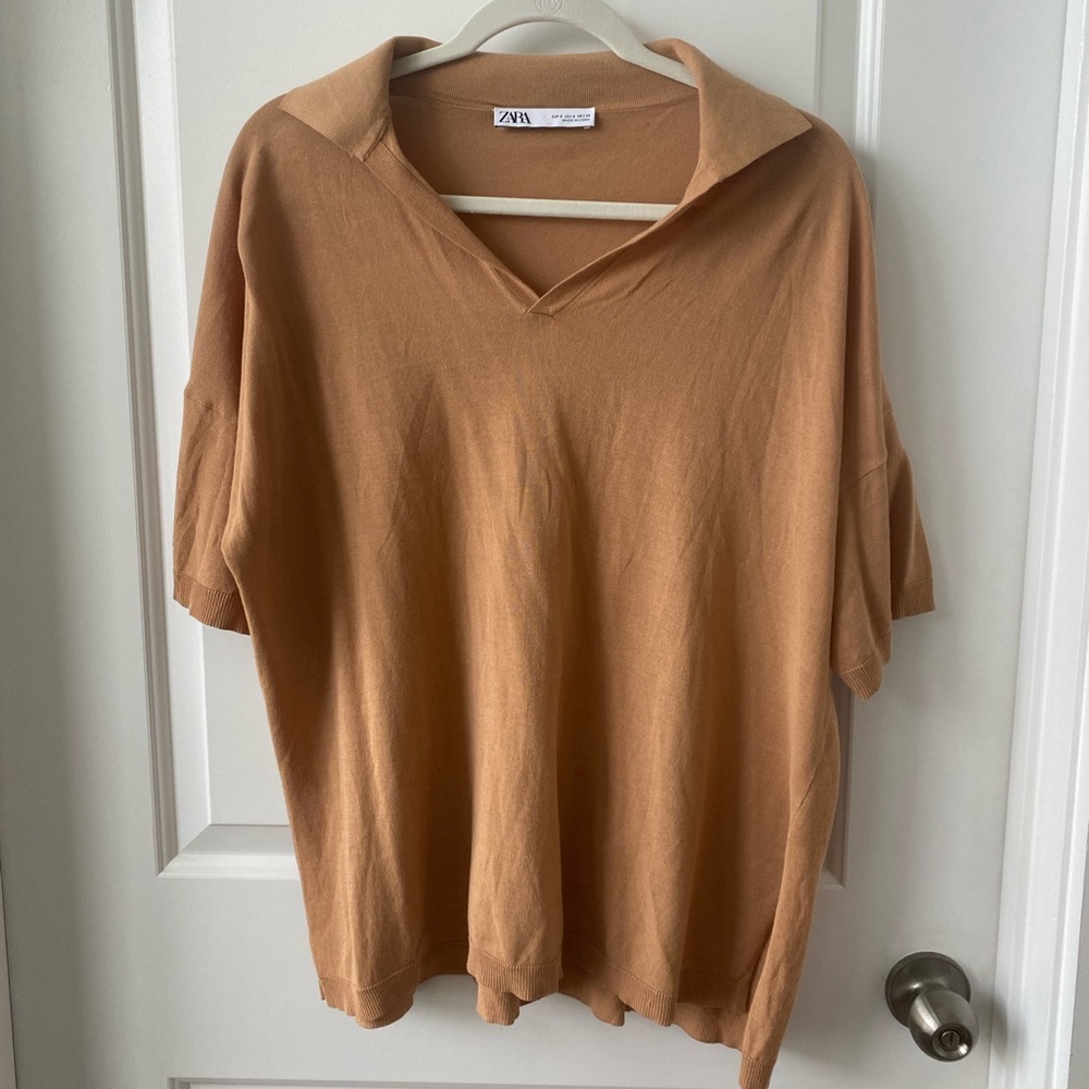 Zara Knit Polo Top